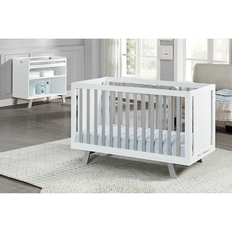 Suite Bebe Livia 3-in-1 Convertible Island Crib - White/Grey
