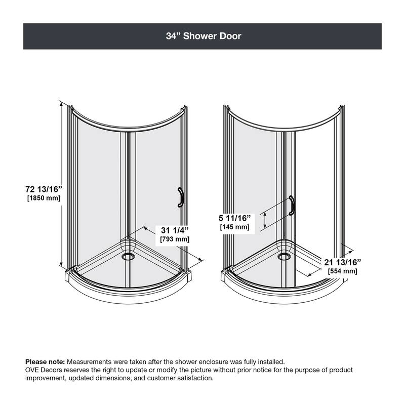 OVE Decors Breeze Corner Shower Sliding Door with Base and Clear