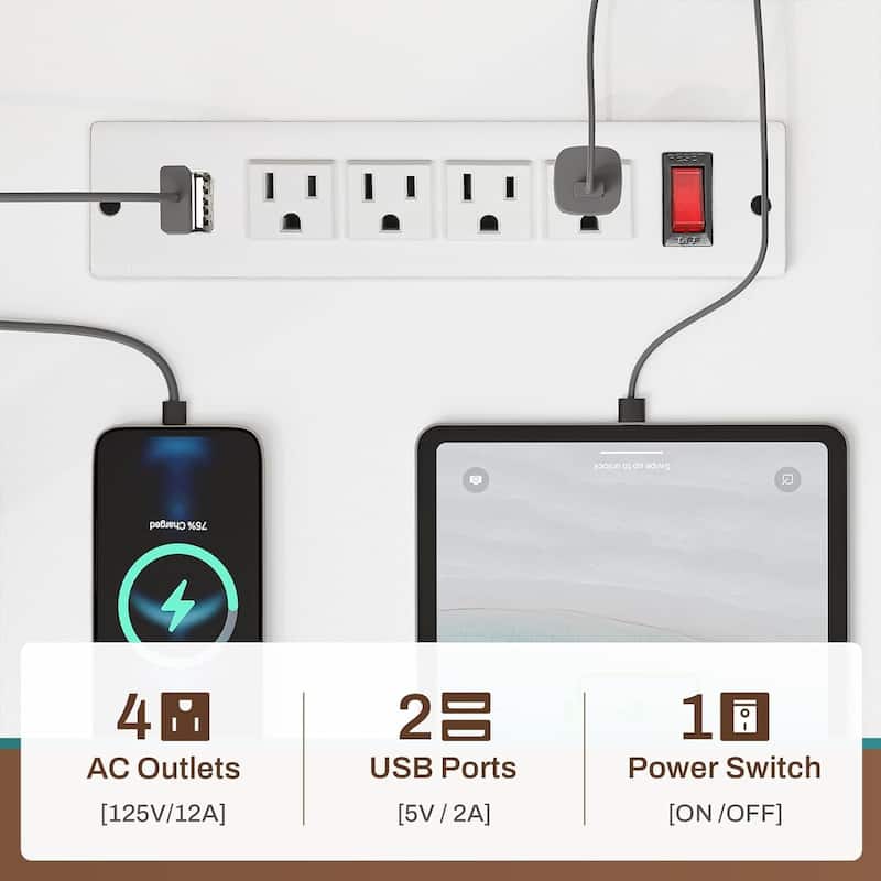 L Shaped Gaming Desk Computer Desk Corner Desk Pegboard Power Outlet