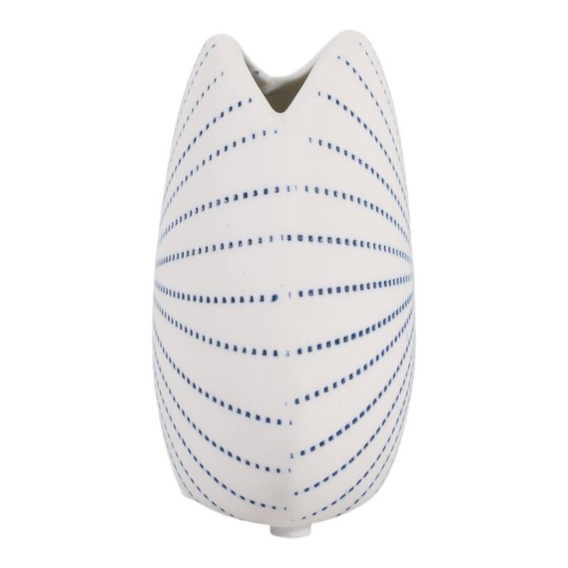 Round Shell Ceramic Vase - Stylish Dotted Pattern Flower Vase