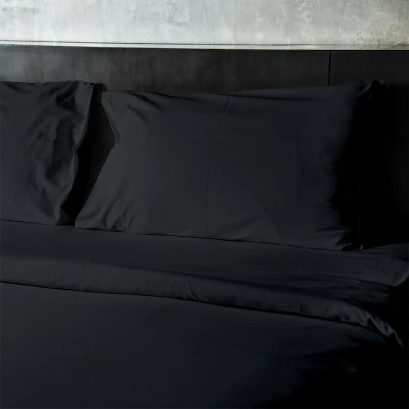 Full Double Size Comfort 4-Piece Bed Sheet Set 1800 Series Bedding Super Soft - Black