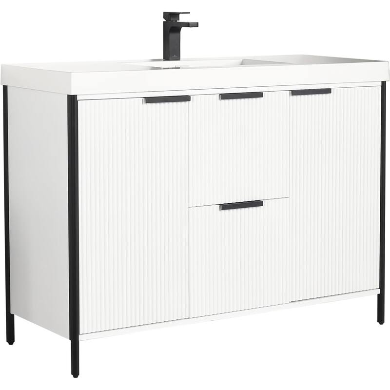 Blossom Annecy 48" Freestanding Bathroom Vanity w/ Black Ceramic Sink