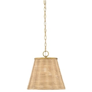 Lark 83217 Brynn 1 Light 14" Wide Pendant with Rattan Shade