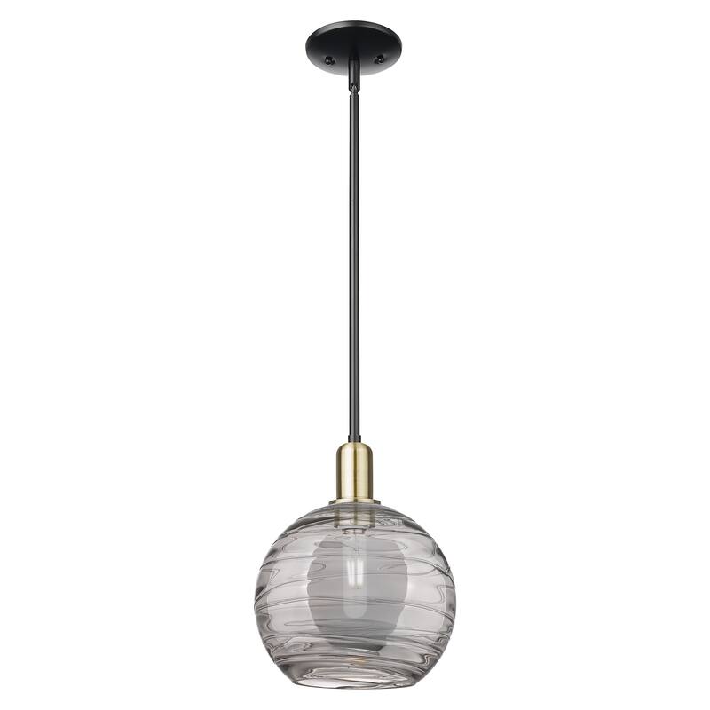 Innovations Lighting Endless Possibilities Arcadia - Athens Deco Swirl - 1 Light 10" Stem Hung Mini Pendant - Black Antique Brass