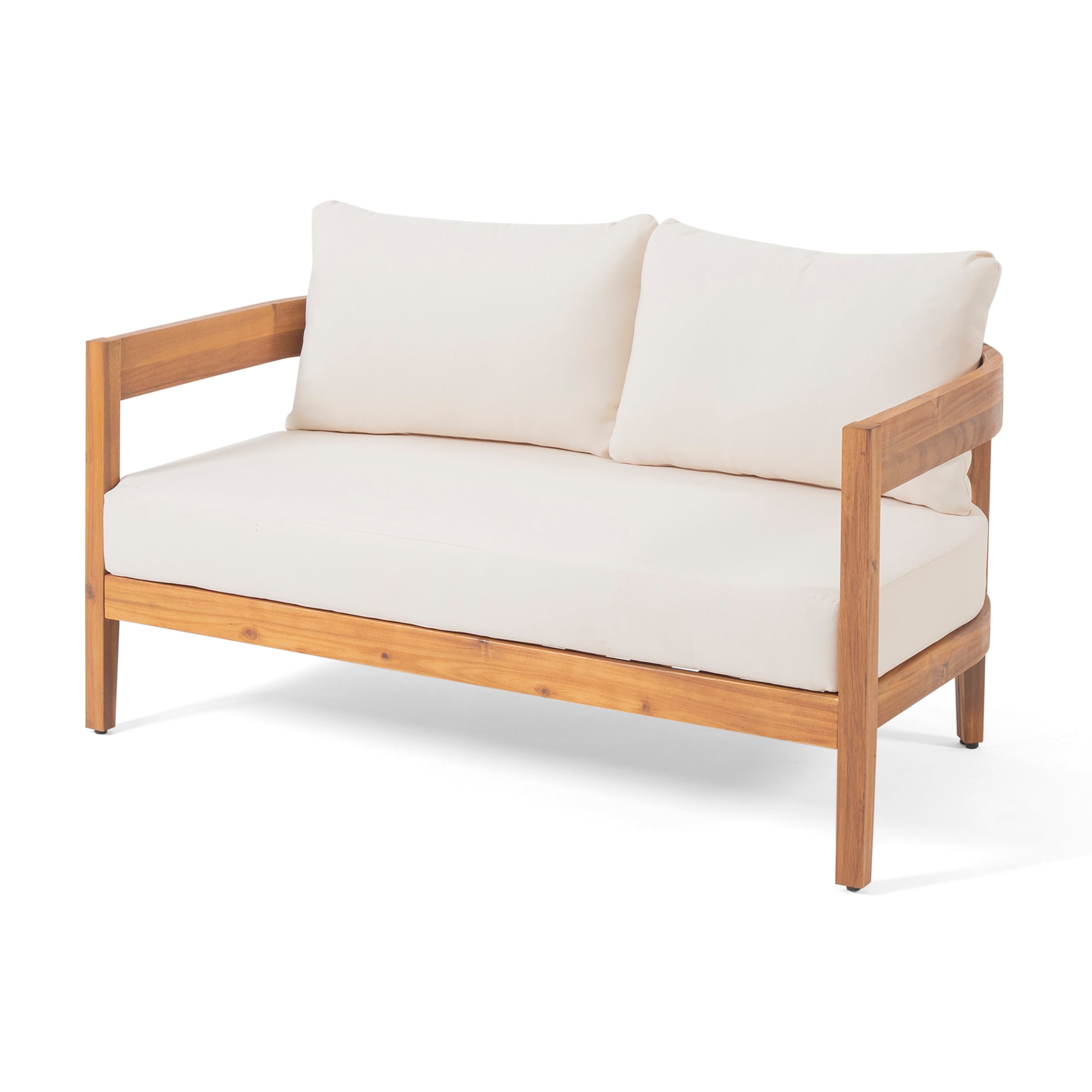 Brooklyn Outdoor Acacia Wood 4 Seater Chat Set with Cushions by