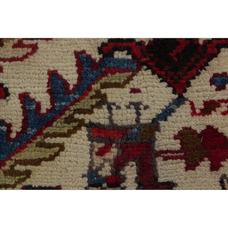 Hand Knotted Oriental 100% Wool Carpet Traditional Medallion Red Heriz Area Rug - 9' 11'' X 8' 0''