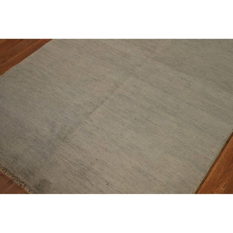 Hand Knotted Oriental 100% Wool Carpet Modern Modern Beige & Ivories Gabbeh Area Rug - 5' 10'' X 4' 3''