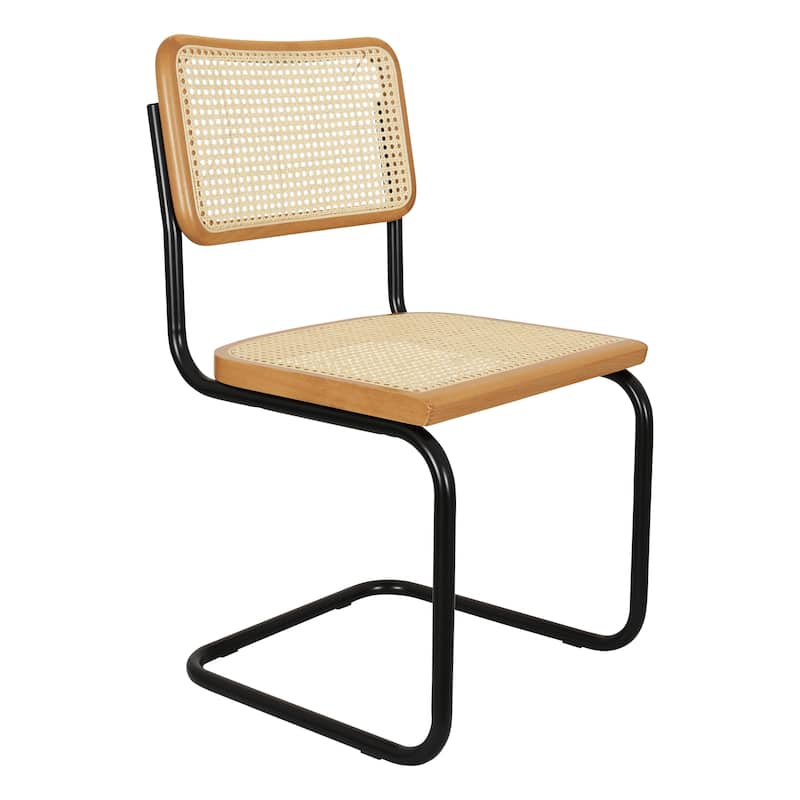 Breuer Chair Company Marcel Breuer Cesca Cane Cantilever Side Chair w/ Black Steel Frame (Various Wood & Cane Colors)