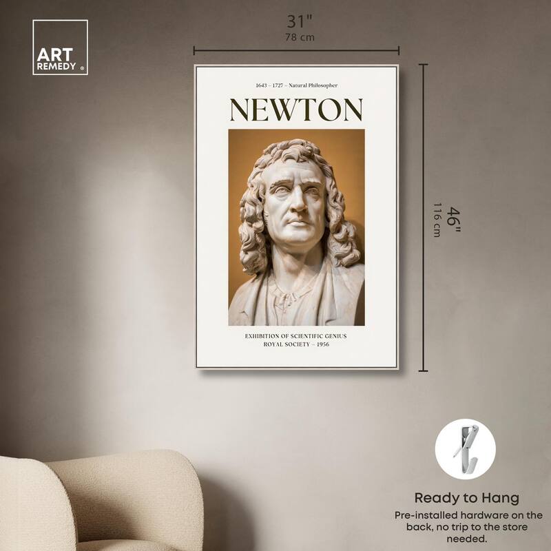 Newton's Likeness in Marble Canvas by Art Remedy