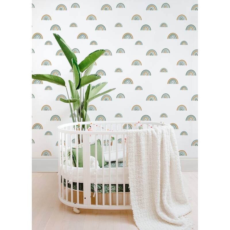 Chesapeake Joss Teal Rainbow Wallpaper - 20.9 x 396 x 0.025