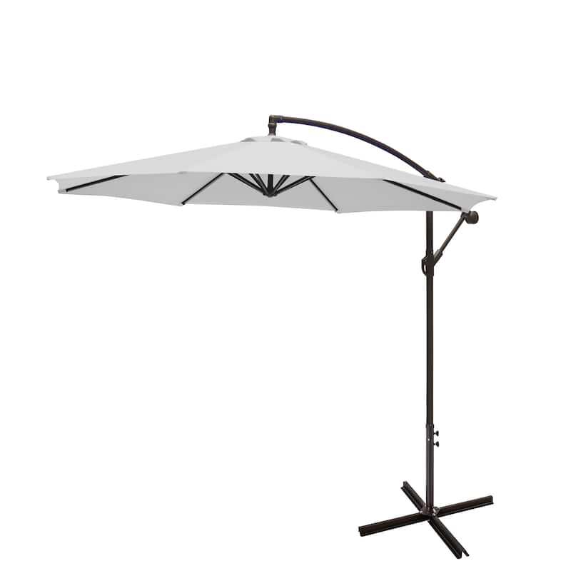 Weller 10-foot Offset Cantilever Hanging Patio Umbrella - White