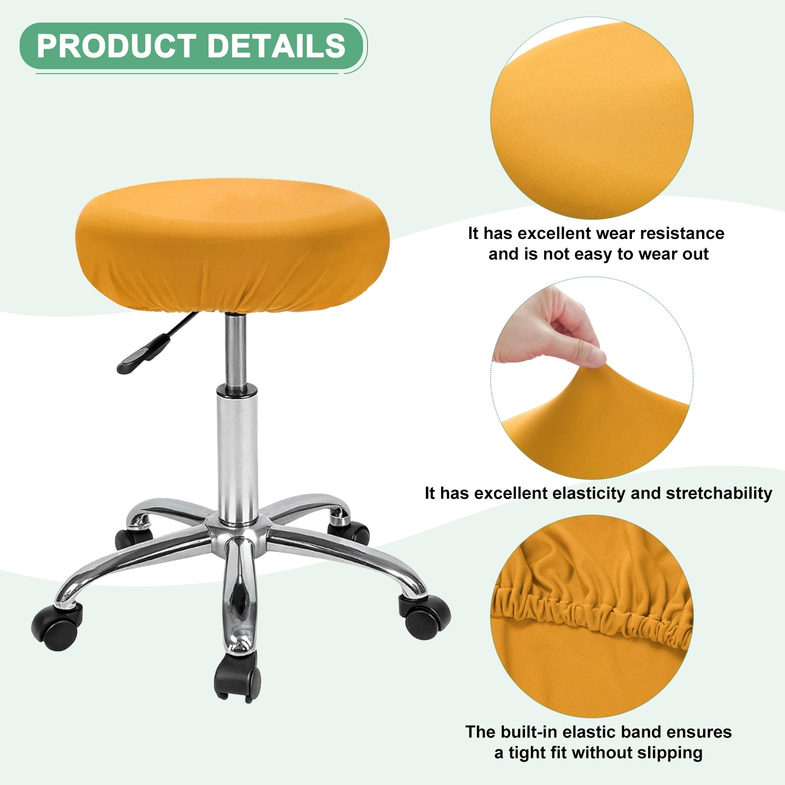 Bar Stool Covers Round for 12-15 Inch Stretch Fabric Cover