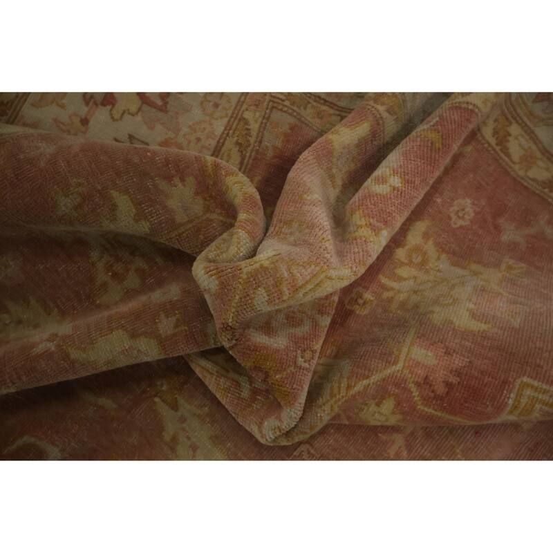 Hand Knotted Oriental 100% Wool Carpet Traditional Floral Red Ziegler Area Rug - 8' 1'' X 7' 9''