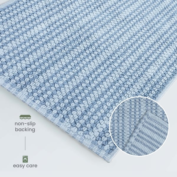 dimension image slide 3 of 5, Martex Restore Cotton Bath Rug Soft Absorbent Quick-Dry Stripe