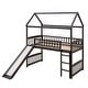 preview thumbnail 3 of 19, Twin Size Loft Bed with Slide, House Bed with Slide, Espresso