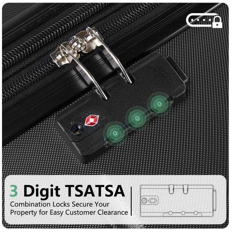 Hard Shell Expandable Lightweight Rolling Luggage with TSA Lock and Spinner Wheels, for Travel