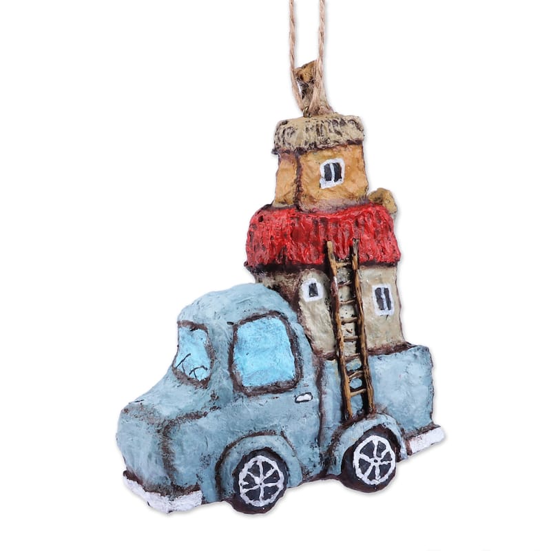 Novica Handmade Terrestrial Voyages Papier Mache Ornament