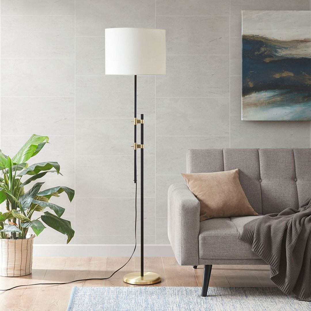 Asymmetrical Adjustable Height Metal Floor Lamp Bed Bath Beyond 38142117
