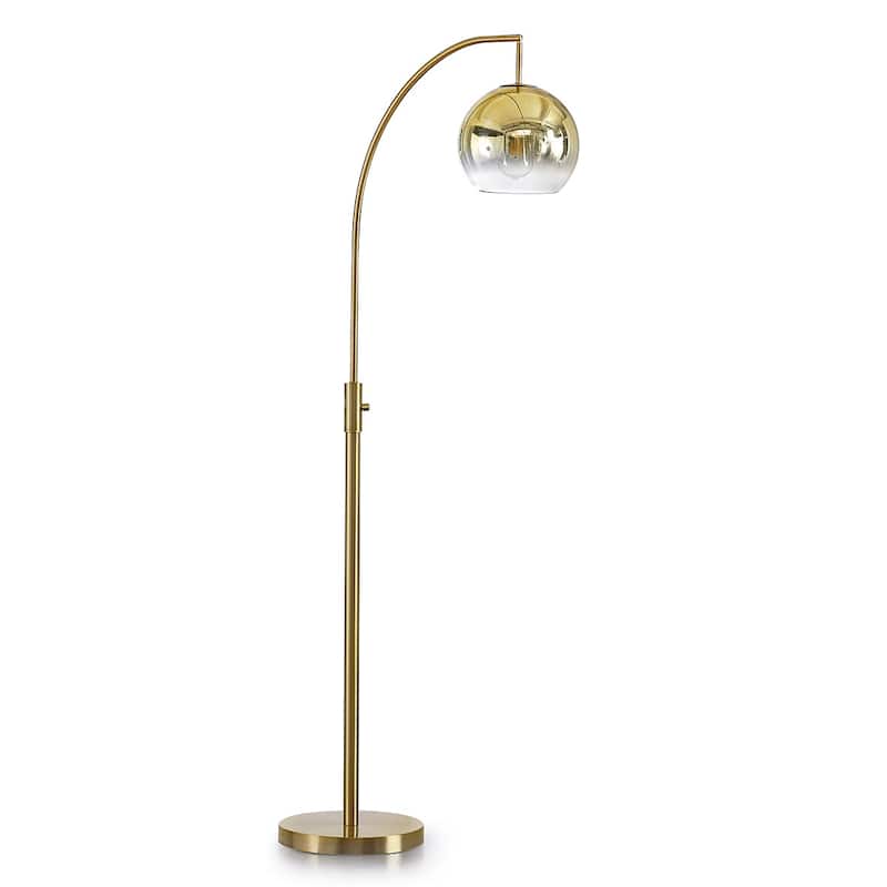 Metro 68"H Glass Globe One Light LED Dimmable Floor Lamp with LED Vintage Bulb