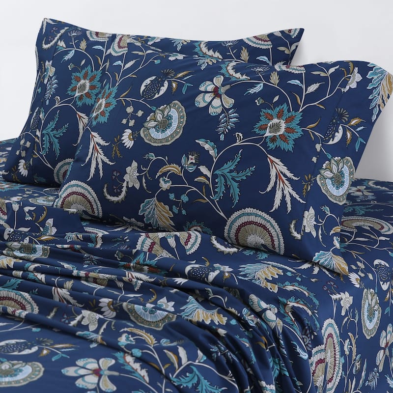 Azores Home Organic Cotton Sateen 300 Thread Count Deep Pocket Sheet Set