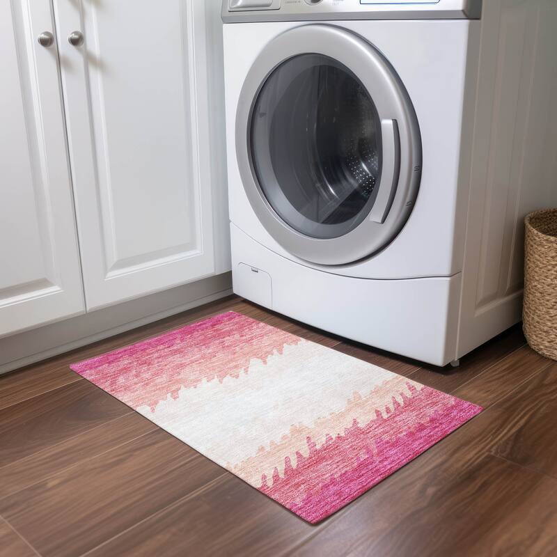 Machine Washable Indoor/ Outdoor Chantille Abstract Ombre Rug