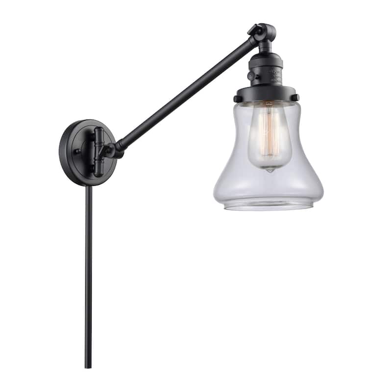 Innovations Lighting Bellmont Single Light 25" Tall Bathroom Sconce - Matte Black / Clear