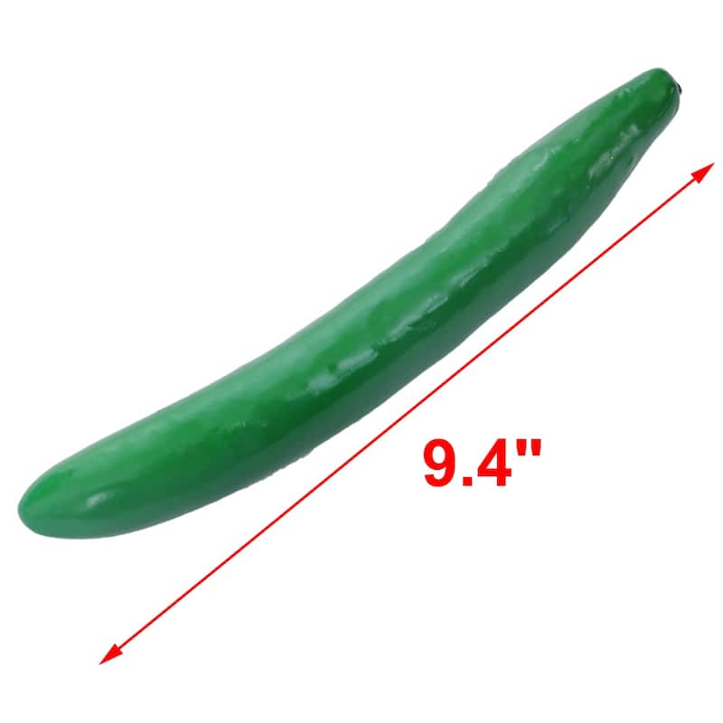 Plastic Decorative Artificial Cucumber Green 24cm Long