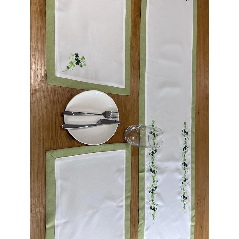 12" x 18" Celtic Shamrock 2 Placemat Irish Green Clover Table Mat for Spring or Festive Decor - 12” x 18”
