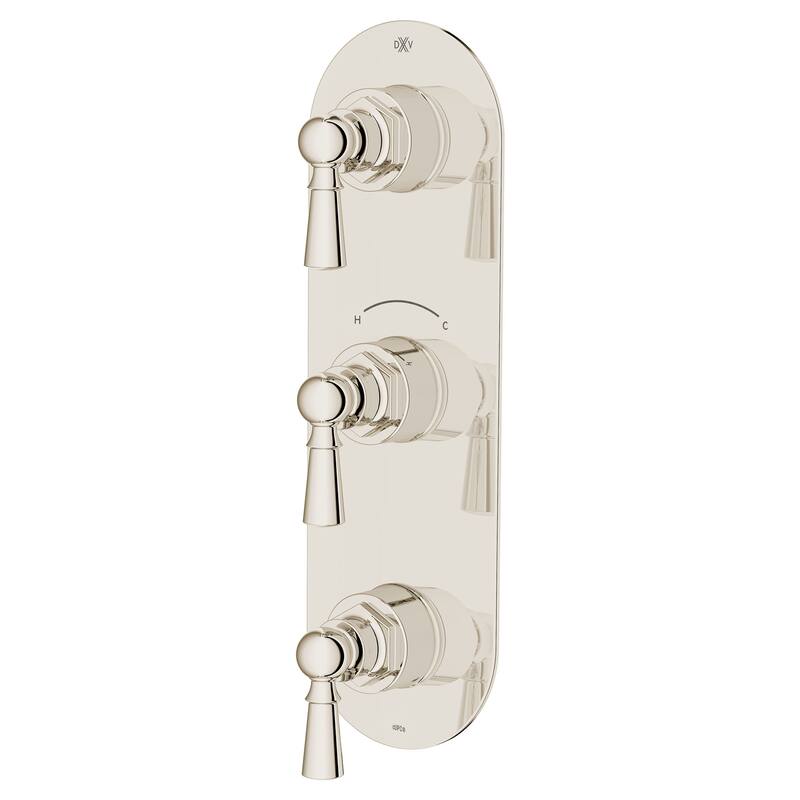 DXV Oak Hill Three-Handle Thermostatic Valve Trim with Lever Handles