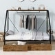 preview thumbnail 14 of 20, Twin/Full Size Metal House Bed with 2 Storage Drawers, Clothes Rack and Metal Grid, Platform Bed with Top Shelf and Side Shelf