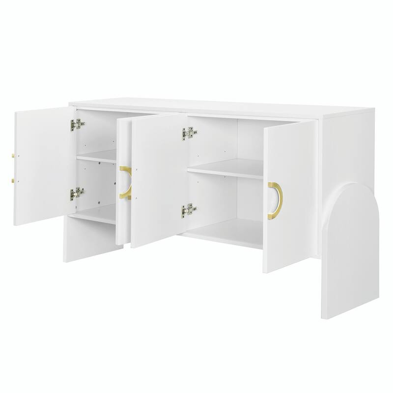Four-Door Metal Handle Storage Cabinet