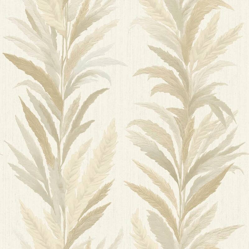 Galerie Wallcoverings Ornamenta Collection Leaf Flourish Shimmer Finish Vinyl on Non-woven Wallpaper Roll - 33-feet long x 21-inches wide - Gold