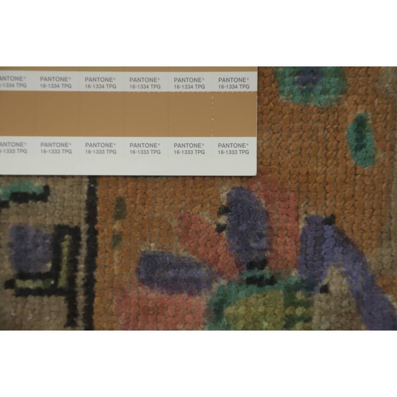 Hand Knotted Oriental 100% Wool Carpet Traditional Floral Coral Tabriz Area Rug - 9' 1'' X 6' 8''