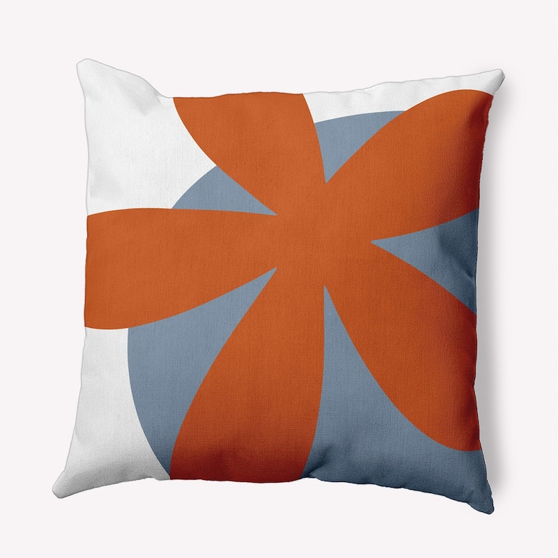 Bold Flower Polyester Indoor/Outdoor Pillow - Perfect Orange - 16" x 16"