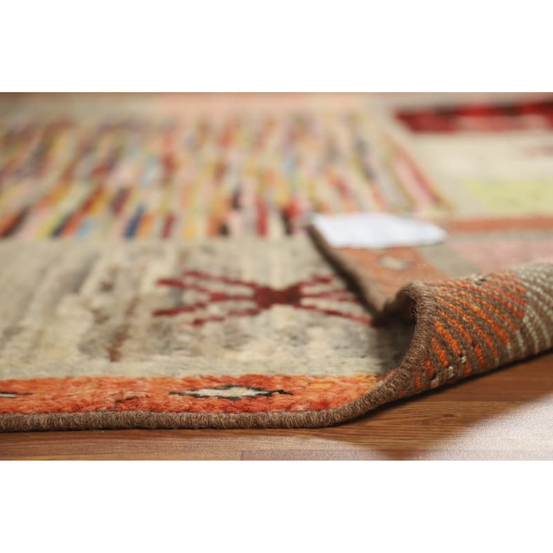 Geometric Moroccan Area Rug Hand-Knotted Wool Carpet - 6'7" x 9'7"