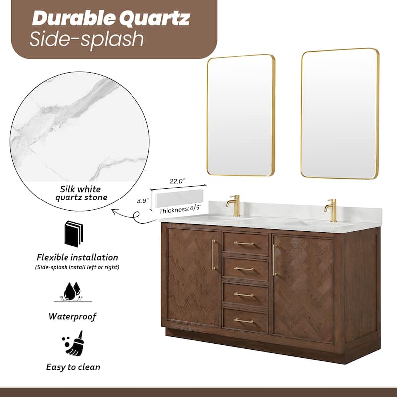 Jakarta Bath Vanity with Quartz Stone Top without Mirror