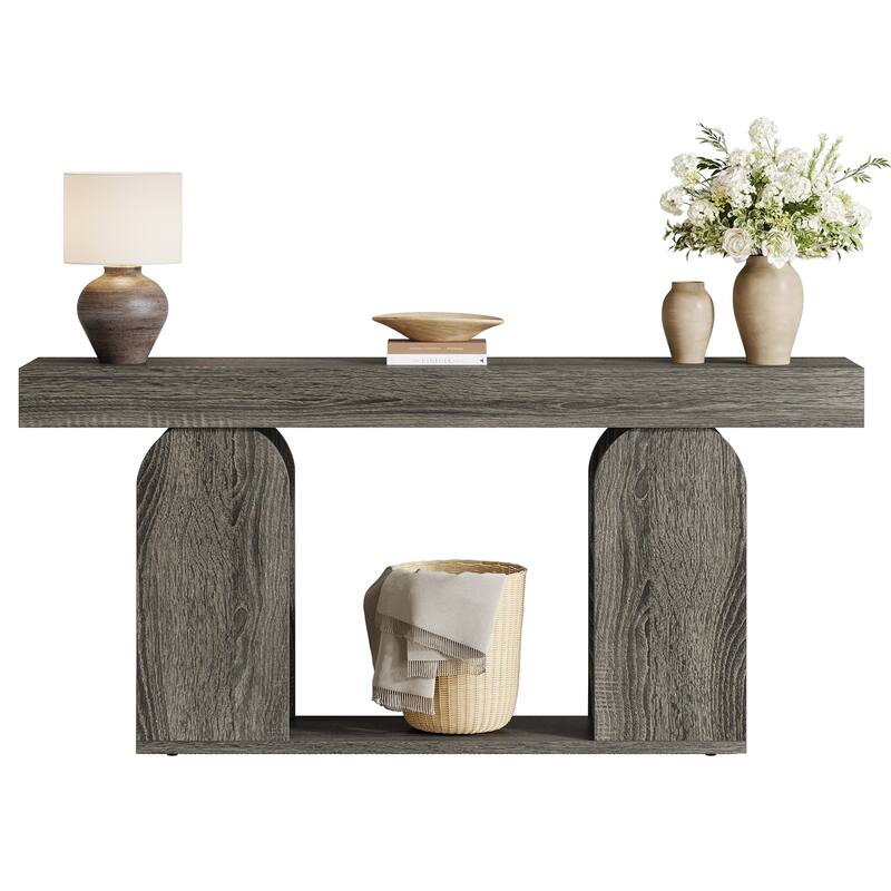 70.9" Console Table, Wood Sofa/Entryway Table with Storage Shelf, Living Room Hallway Foyer Behind Couch