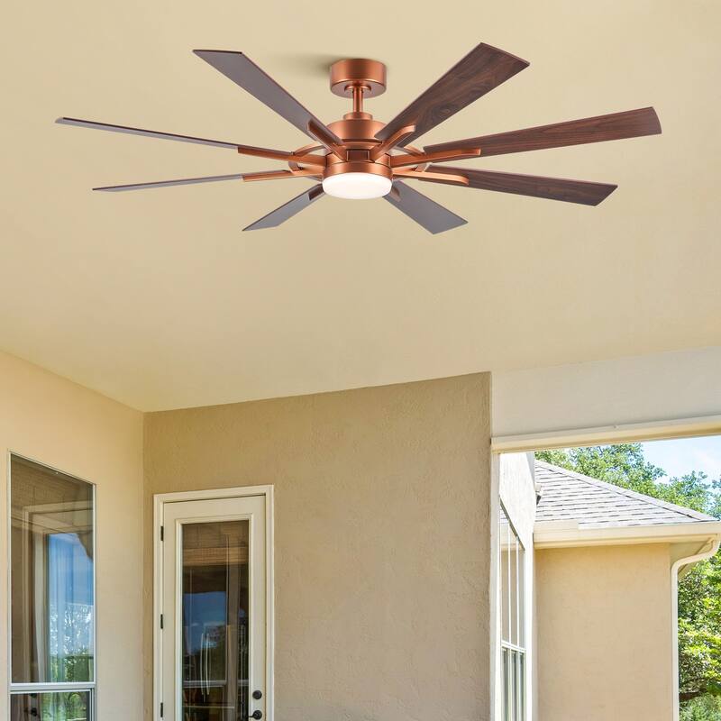 CO-Z 60'' 8-Blade Large Windmill Ceiling Fan with LED Lights and Remote for Living Room