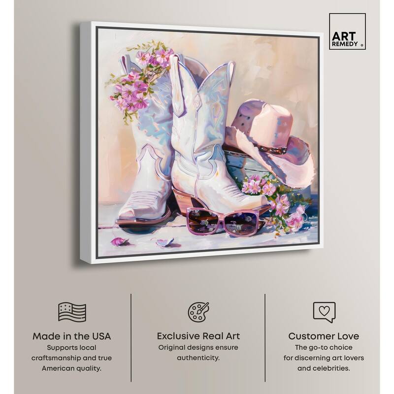 Spring Pink Cowboy Necessities Canvas by Art Remedy
