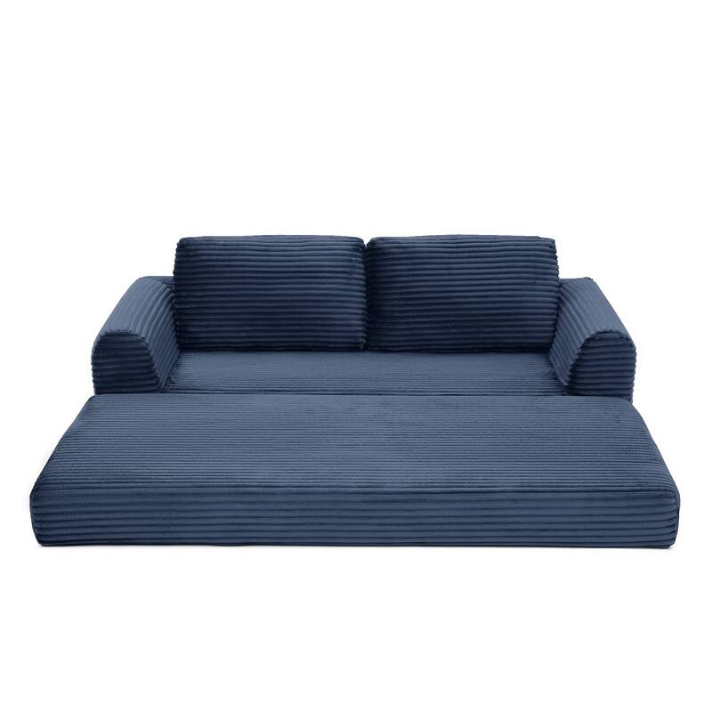 2-in-1 Folding Convertible Sofa Bed, Modern Corduroy Sleeper Couch