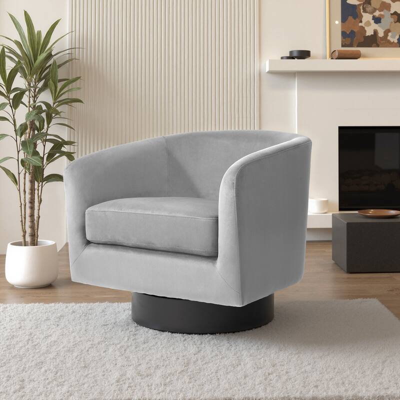 Modern Upholstered 360 degree Swivel Accent Arm Chair - 31" W × 29" D × 29" H - Grey