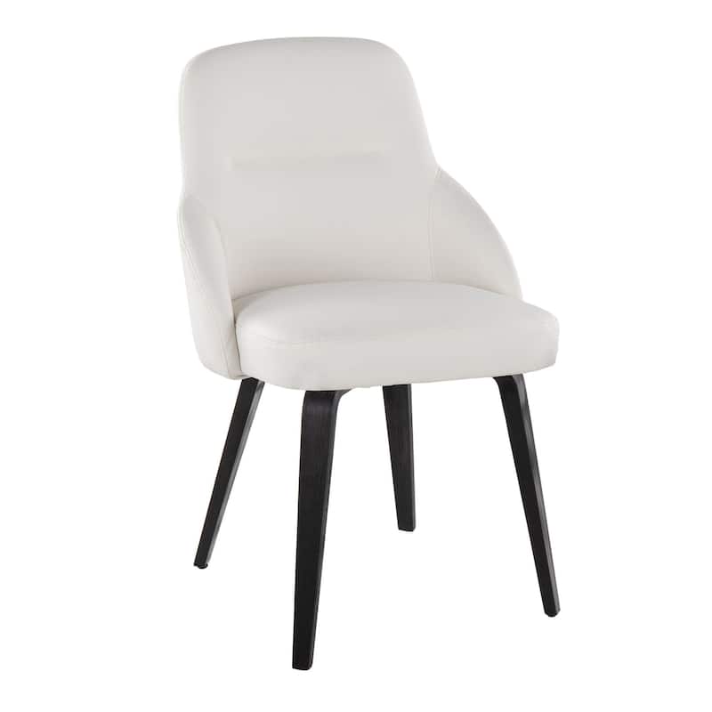 York Upholstered Contemporary Chair in Black Wood - Set of 2