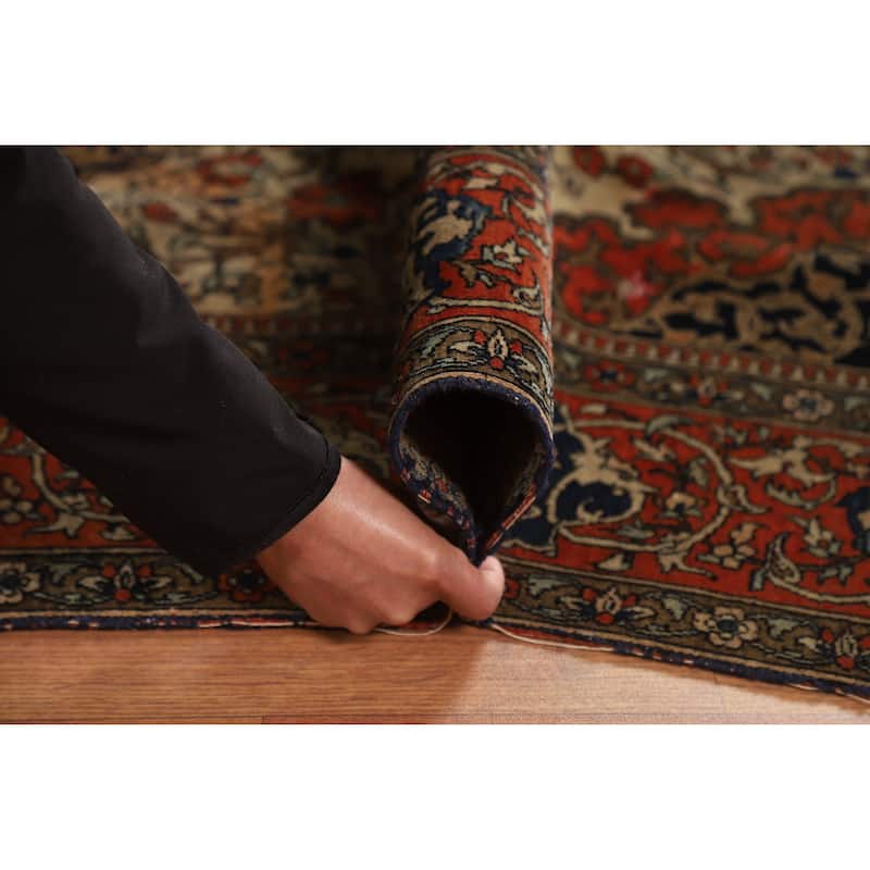 Pre-1900 Antique Vegetable Dye Sarouk Farahan Persian Wool Carpet - 4'5" x 6'10"