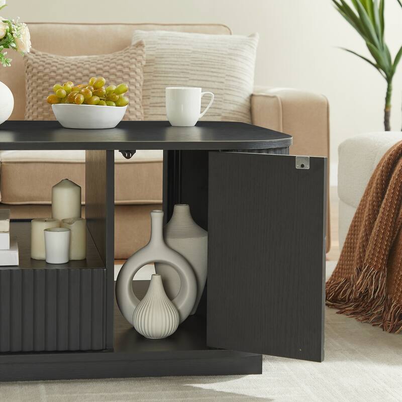 Coffee Table with Drawers and Storage Compartments