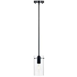 CO-Z Farmhouse Clear Glass Pendant Ceiling Light Fixture - Black