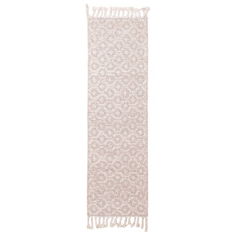 ECARPETGALLERY Braid weave Sienna Cream Wool Rug - 2'3 x 7'8 - Cream - 2'3 x 7'8