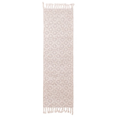 ECARPETGALLERY Braid weave Sienna Cream Wool Rug - 2'3 x 7'8