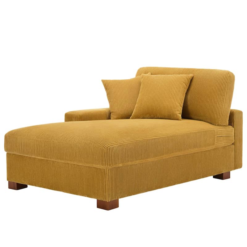 Modern L-Shaped Corduroy Modular Sectional Couch Sofa with Pillows