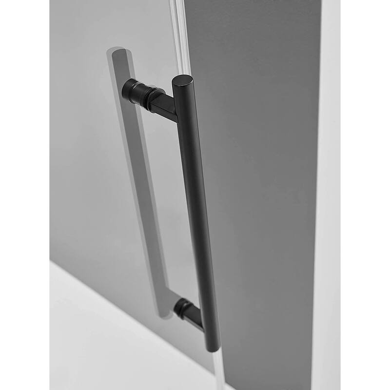 Serene Valley 60 x 74 Inch Big Roller Frameless Sliding Shower Door, Matte Black - 160