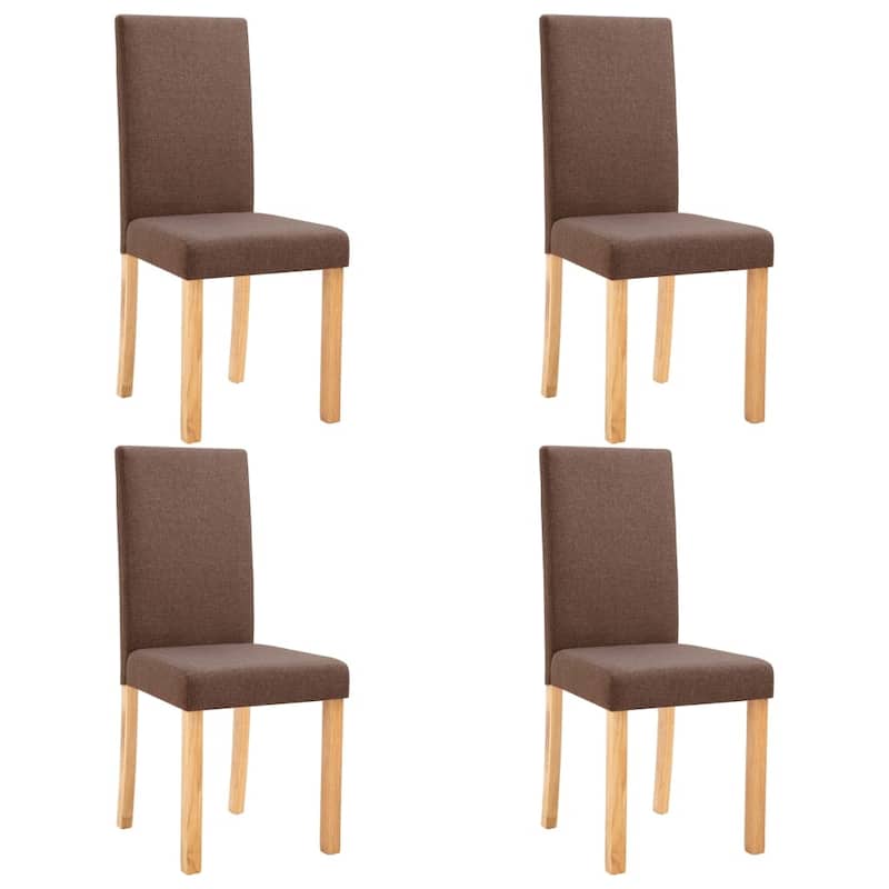 vidaXL Dining Chairs 4 pcs Brown Fabric